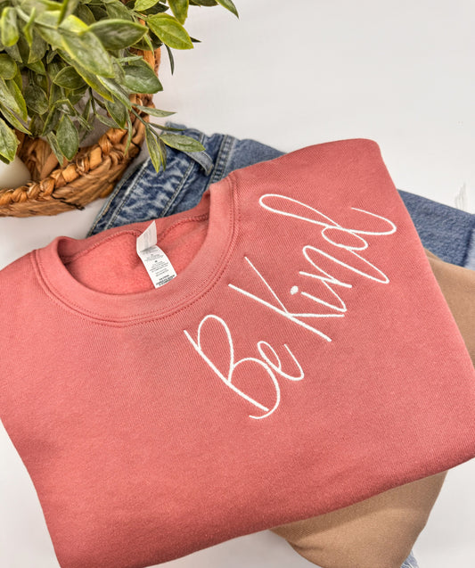 Embroidered Oversized Be Kind Collar, Tee or Sweatshirt