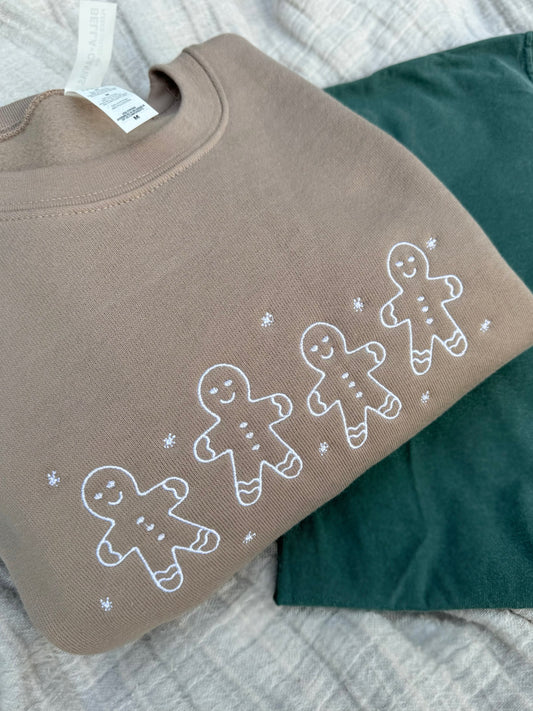 Embroidered Gingerbread Men, Tee or Sweatshirt