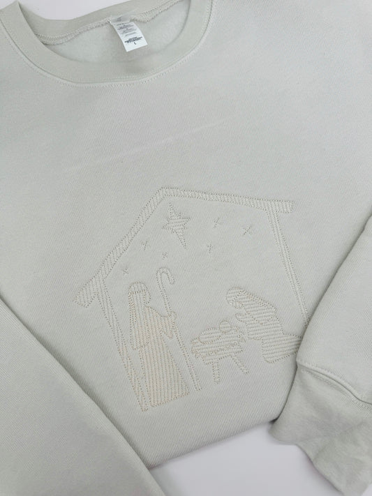 Embroidered Nativity Tee or Sweatshirt